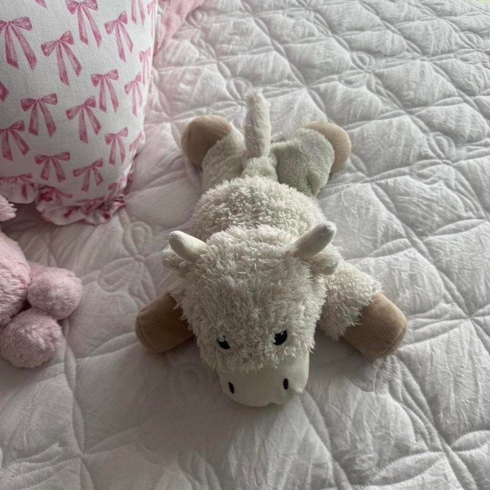 cream bull warmie plush stuffed animal